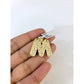 Real 10k Rope Chain M Initial Charm Necklace 3mm 18"-28" Nugget Set Pendant Gold