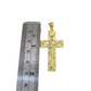 10k Gold Chain Cuban Curb 3mm Necklace Nugget Cross Charm Pendant Set 18"-28"