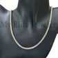 10k Yellow Gold Tennis Chain Necklace 24" 4mm Diamond Cuts Unique Design, Real Gold