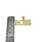 10K Yellow Gold BOSS Pendant Dollar Sign Letter Charm Hip Hop Style Men