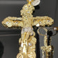 Real 10k Yellow Gold Free Shape Nugget Cross With 26 Inches Miami Cuban Chain