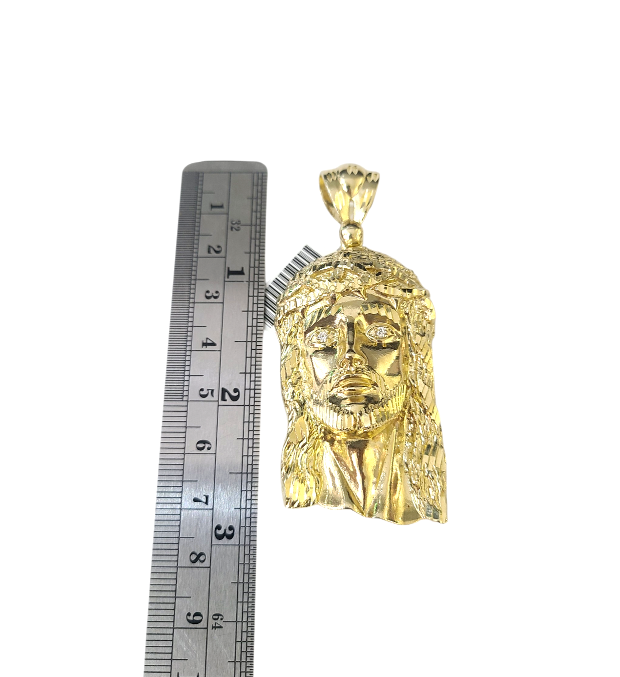 10k Yellow Gold Cuban Curb Chain SET Christ Face Pendant Charm 8mm Necklace Men