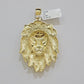 10kt Real Gold Box Byzantine Necklace Lion Charm Pendant SET 28 Inches Chain 6mm