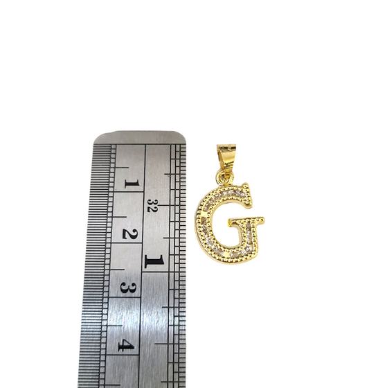 10K Yellow Gold G Initial Charm Pendant Alphabet Real 10kt Men Women