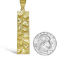 10k Yellow Gold Charm Nugget Bar Mens Pendant REAL 10KT , FREE SHIPPING