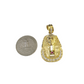 Real 10k Gold Franco Chain Pharaoh Head Charm 2.5mm 18"-26" Pendant Necklace SET