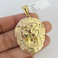 10k Roaring Lion Charm Pendant Men's REAL 10Kt Lion Head Yellow Gold