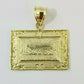 REAL 10k Yellow Gold Rope Chain Last Supper Charm Pendant SET 3mm Necklace 18-28