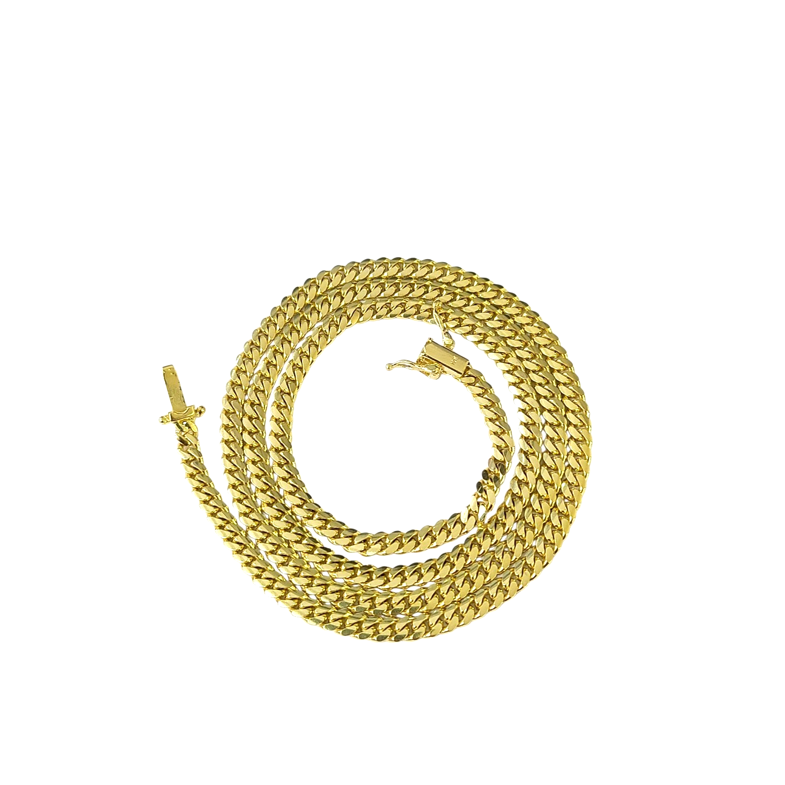 10K SOLID Gold Miami Cuban Link Chain 4mm 24" Inch Men Women Real Necklace