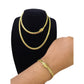 10k Solid Gold Miami Cuban Chain Bracelet Set 5mm Men Women Necklace Real