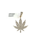 Real 10k Solid Figaro Chain Leaf Diamond Charm Necklace SET 4mm 22" Pendant