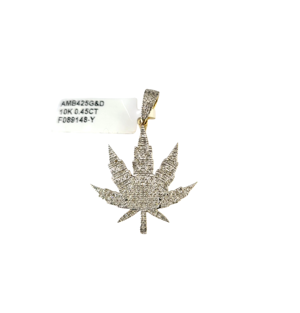 Real 10k Solid Figaro Chain Leaf Diamond Charm Necklace SET 4mm 22" Pendant