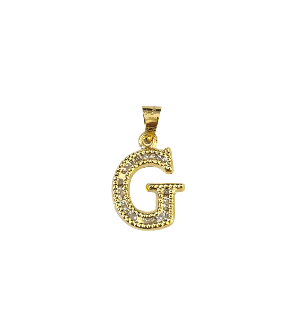 10k Gold Cuban Curb Chain Necklace G Initial Alphabet Pendant Charm 3mm Necklace