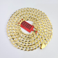 Real 18kt Cuban Curb Chain Necklace 6mm 24 Inch Yellow Gold Men Women SOLID
