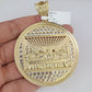 10k Last Supper Charm Pendant Mens REAL 10Kt Religious Medallion Yellow Gold