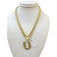 Real 10k Rope Chain U Initial Charm 3mm 18"-28" Necklace Nugget Set Pendant Gold