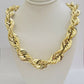 REAL 10k Gold Rope Chain Necklace 17mm Thick 30" Diamond Cut 10kt Adjusted
