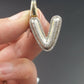 10k Yellow Gold Diamond Bubble Letter A-Z Initial Charm Pendent Real Diamond