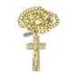 10k Yellow Gold Cuban Curb Chain Holy Cross Pendant SET Charm 8mm Necklace Men