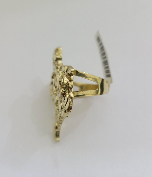 10k Gold Texas Map Nugget Ring Casual Men's Band New REAL Yellow