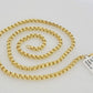 Real 10k Gold 3mm Box Byzantine Chain Necklace 20" 22" 24'' 26'' 28'' Inches NEW