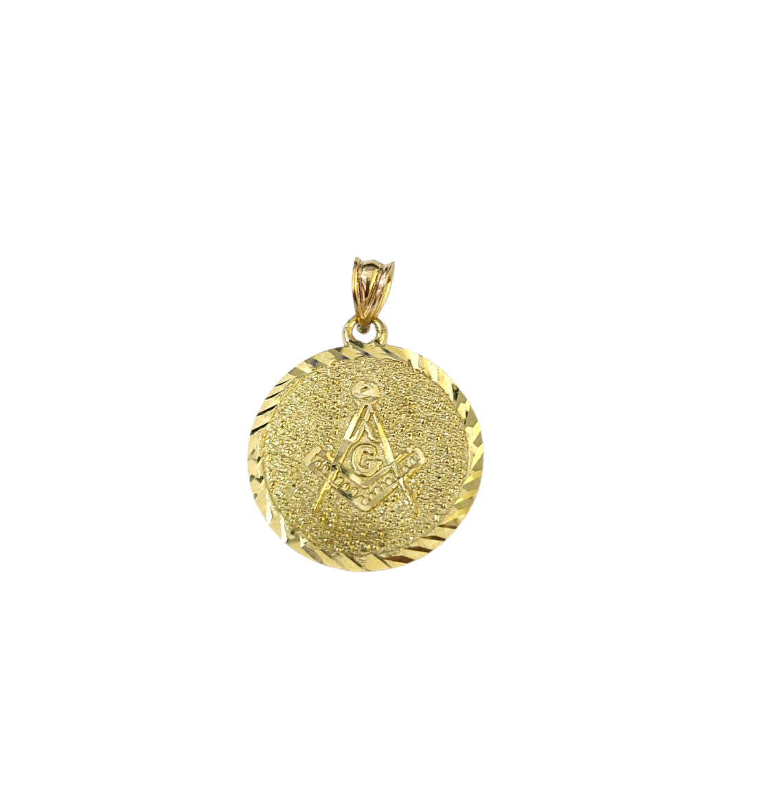 Real 10K Yellow Gold Masonic Freemason Medal Pendant Charm Genuine 10kt