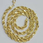 REAL 10K Gold Rope Chain 7mm 28 Inch Men's Necklace SOLID 10 KT Gold Diamond Cut