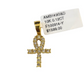 Real 10k Yellow Gold Cross Diamond Charm Pendant 1'' inch Genuine 10kt