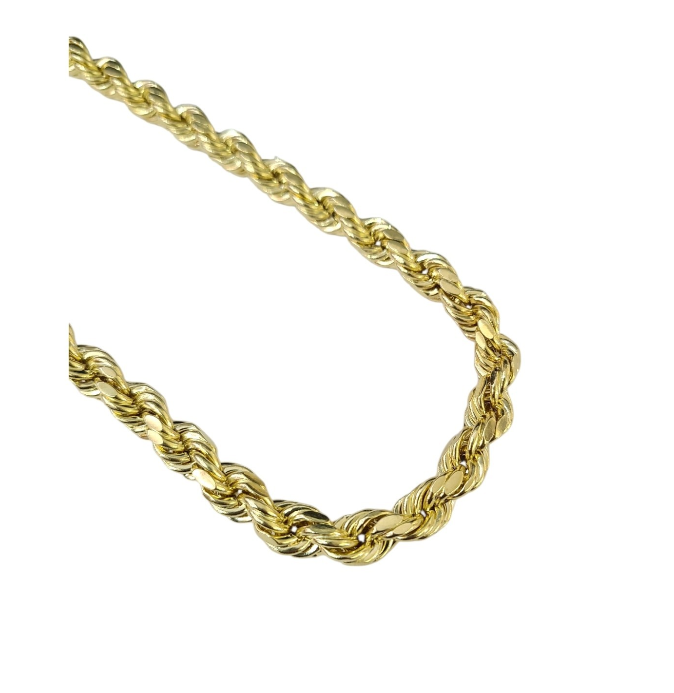 10k Yellow Gold Rope Necklace Chain 8mm 20-30 Inch Diamond Cuts Men's 10kt