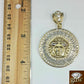 10k Yellow Gold Men Pendant  head Charm 3 -2 Inch REAL Round