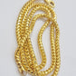 Real 10k Gold Necklace Franco Chain 4mm 22Inch Diamond Cut 10k Yellow Gold SOLID