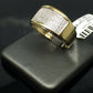 Mens 10K Yellow Gold Band Ring Wedding Engagement Size 10 Natural Diamond