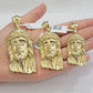 Real 10k Gold Pendant Jesus Head Charm 10kt Yellow Gold For Men's Different Size