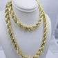 Real Gold 10k Rope Necklace Men' Chain 8mm 18"-30" Inch Yellow Gold Diamond Cuts
