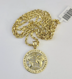 10k 2.5mm Rope Chain World is Yours Pendant 18"28" Gold Set Charm Necklace
