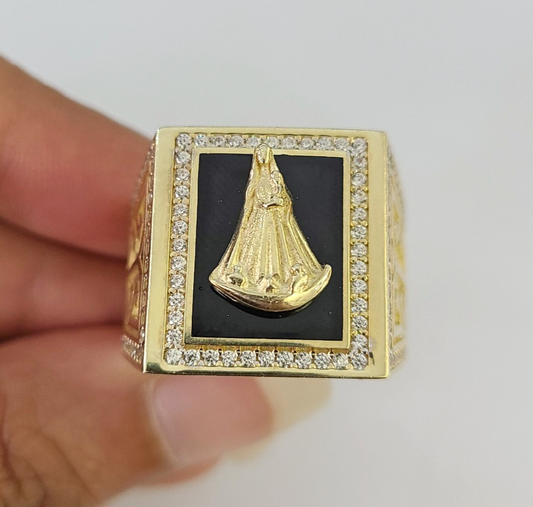 10k Virgin Mary Ring Casual Band Yellow Gold Genuine Brand New Religious