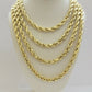 Real 10k Yellow Gold Rope Necklace 7mm Chain 18"-30" Inch Diamond Cut, 10kt MENS