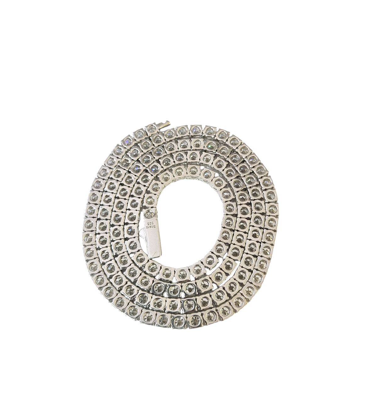 Real 925 Silver Moissanite Tennis Necklace Chain 22 Inch 4mm Women Men
