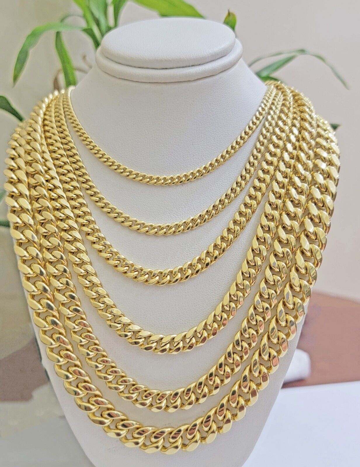 Real 10k Gold Chain Necklace Miami Cuban Link 18"-30" Inch 6mm 7mm 8mm 9mm 10mm