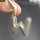 10k Yellow Gold Diamond Bubble Letter A-Z Initial Charm Pendent Real Diamond