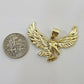 Real 10k Gold Eagle Charm Pendant 4mm Miami Cuban Chain 18 20 22 24 26 Inches