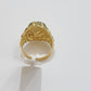 Real 10k Yellow Gold Masonic Ring Mens Nugget Band Round Shape Pinky Casual Ring