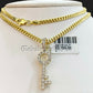 10k Gold Key Charm Pendant with Miami Cuban Chain in 20 22 24 26 inch,Real Gold