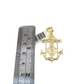 10k Gold Cuban Curb 3mm Chain Necklace Anchor Crucifix Charm Pendant 18"-28"