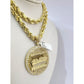 Real 10k Rope Chain Last Supper 7mm 20"-30" Necklace Pendant Set Gold Men