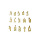 10K Real Yellow Gold Initial Letter Charm Pendant A–Z Alphabet Men Women
