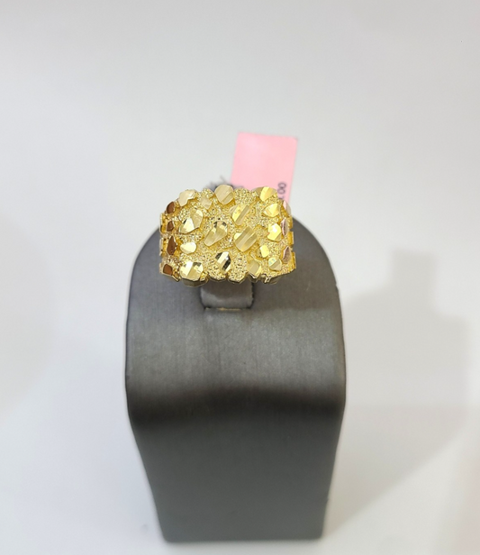 Real 14k Men Nugget Ring Yellow Gold 14Kt Genuine