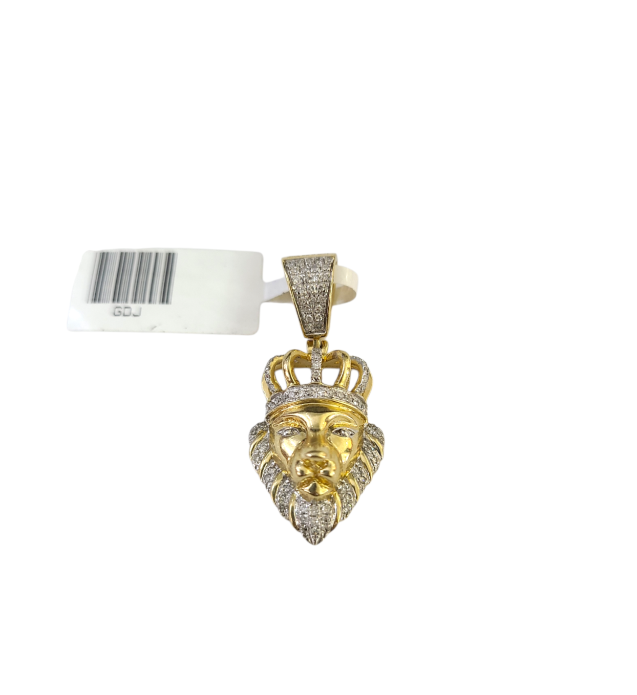 Real 10k Yellow Gold Lion Head Diamond Charm Pendant 1.25'' inch Genuine 10kt