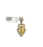 Real 10k Yellow Gold Lion Head Diamond Charm Pendant 1.25'' inch Genuine 10kt