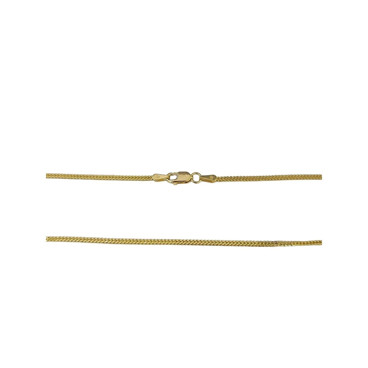 Real 18K Gold Slim Franco Chain 1mm Classic Necklace 16 18 20 22 Inch Women